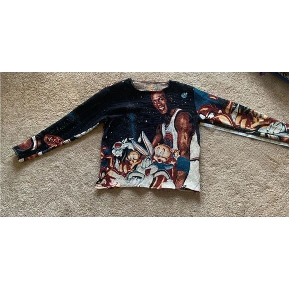 Vintage one of a kind  space jam Michael jordan looney tunes TAPESTRY - Picture 3 of 4
